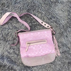Coach J04k-9362 Pink Cotton Cross Body Bag